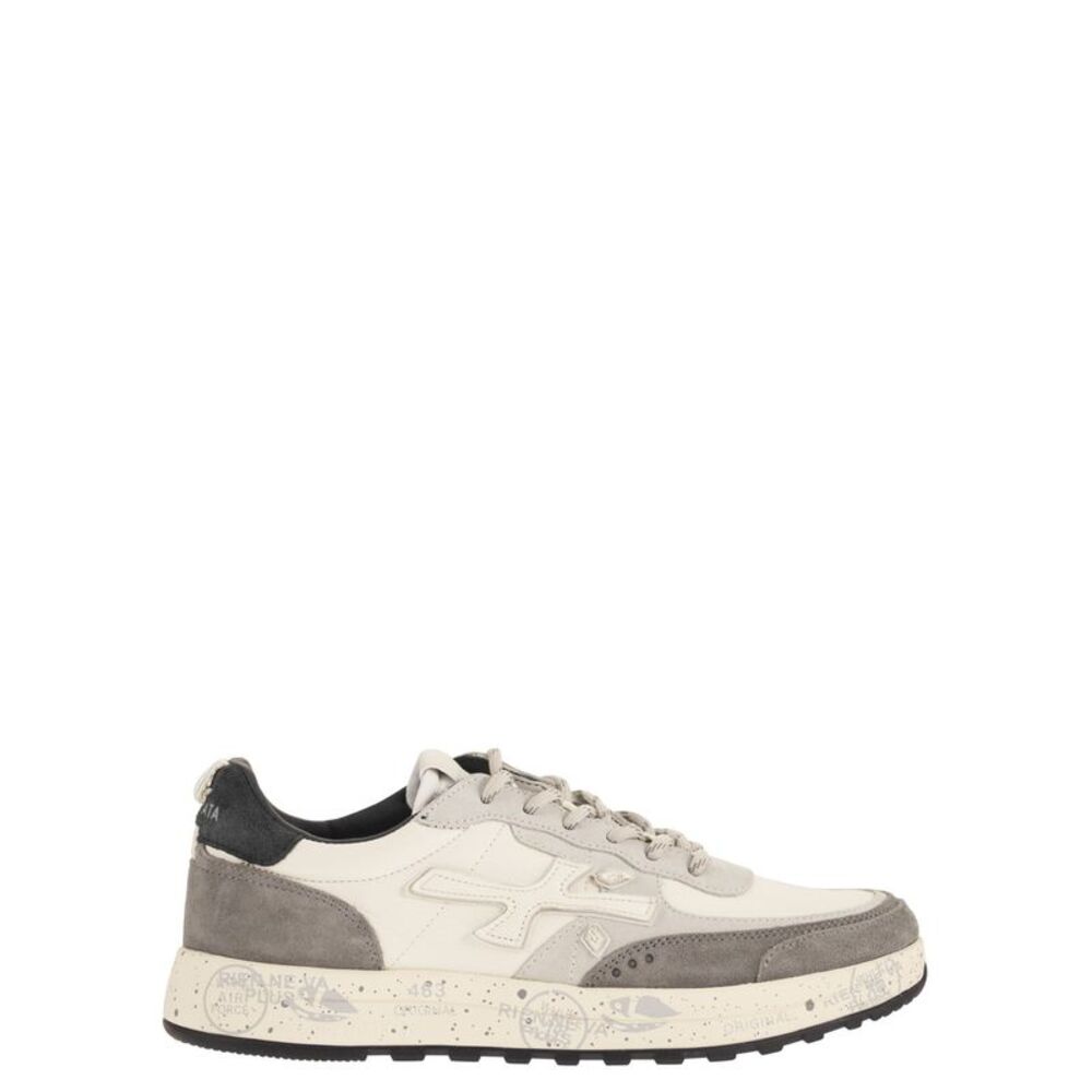 Premiata Men Nous - Leather Sneakers With Suede Inserts